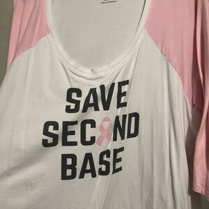 3/4 sleeve breast cancer awareness